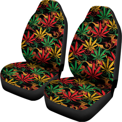 Rasta Marijuana Pattern Print Universal Fit Car Seat Covers