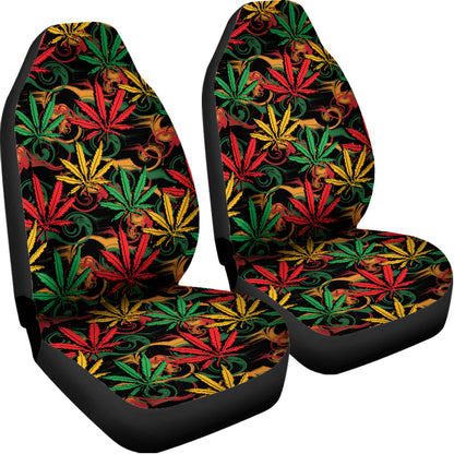 Rasta Marijuana Pattern Print Universal Fit Car Seat Covers