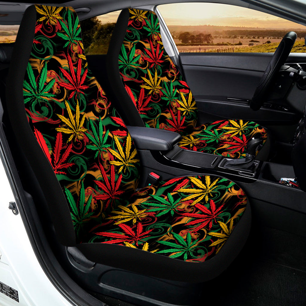 Rasta Marijuana Pattern Print Universal Fit Car Seat Covers