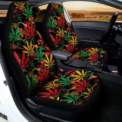 Rasta Marijuana Pattern Print Universal Fit Car Seat Covers