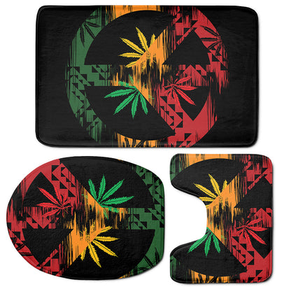 Rasta Peace Sign Print 3 Piece Bath Mat Set