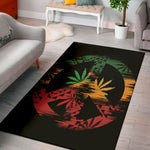 Rasta Peace Sign Print Area Rug