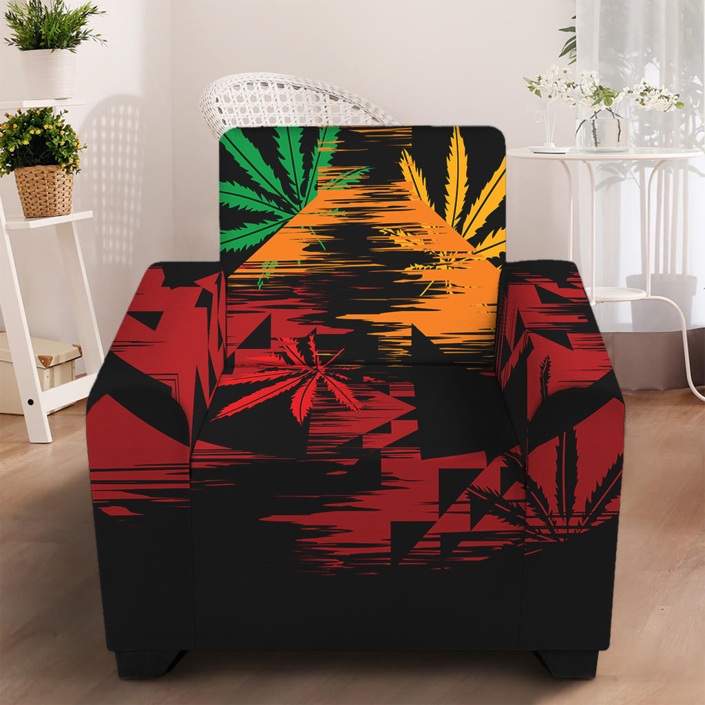 Rasta Peace Sign Print Armchair Slipcover