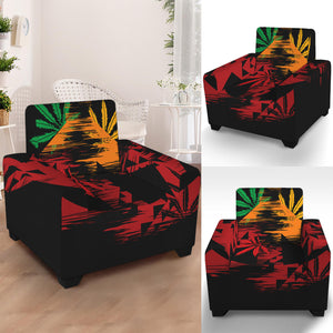 Rasta Peace Sign Print Armchair Slipcover