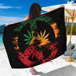 Rasta Peace Sign Print Beach Sarong Wrap