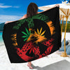 Rasta Peace Sign Print Beach Sarong Wrap