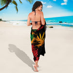 Rasta Peace Sign Print Beach Sarong Wrap