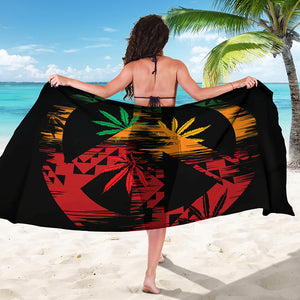 Rasta Peace Sign Print Beach Sarong Wrap