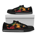 Rasta Peace Sign Print Black Low Top Sneakers