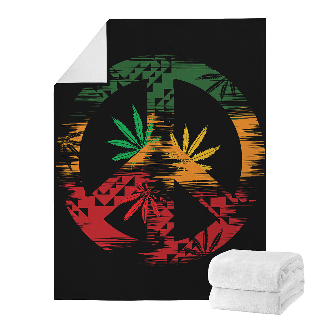 Rasta Peace Sign Print Blanket