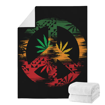 Rasta Peace Sign Print Blanket