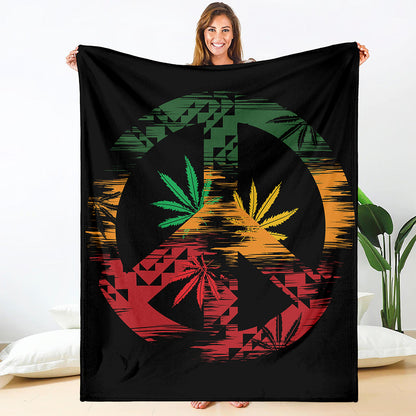 Rasta Peace Sign Print Blanket
