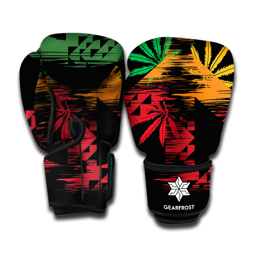 Rasta Peace Sign Print Boxing Gloves