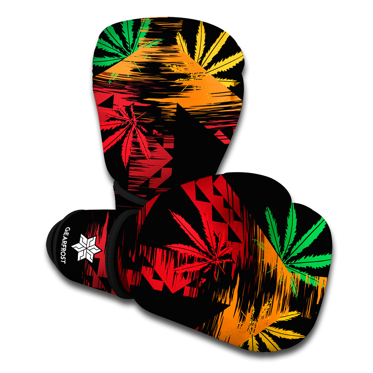 Rasta Peace Sign Print Boxing Gloves