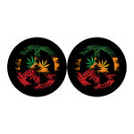 Rasta Peace Sign Print Car Coasters