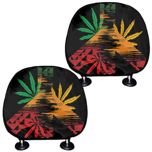 Rasta Peace Sign Print Car Headrest Covers