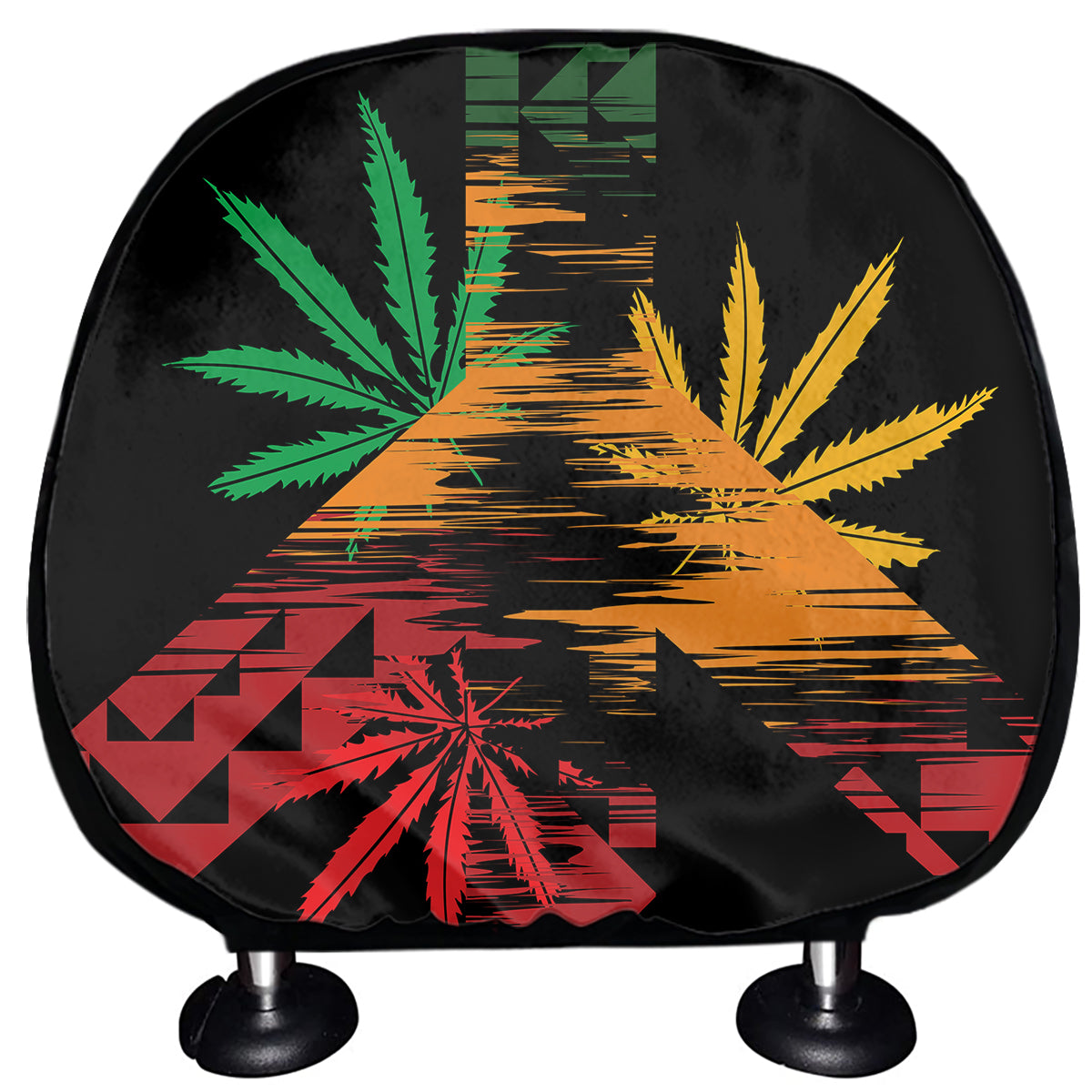 Rasta Peace Sign Print Car Headrest Covers