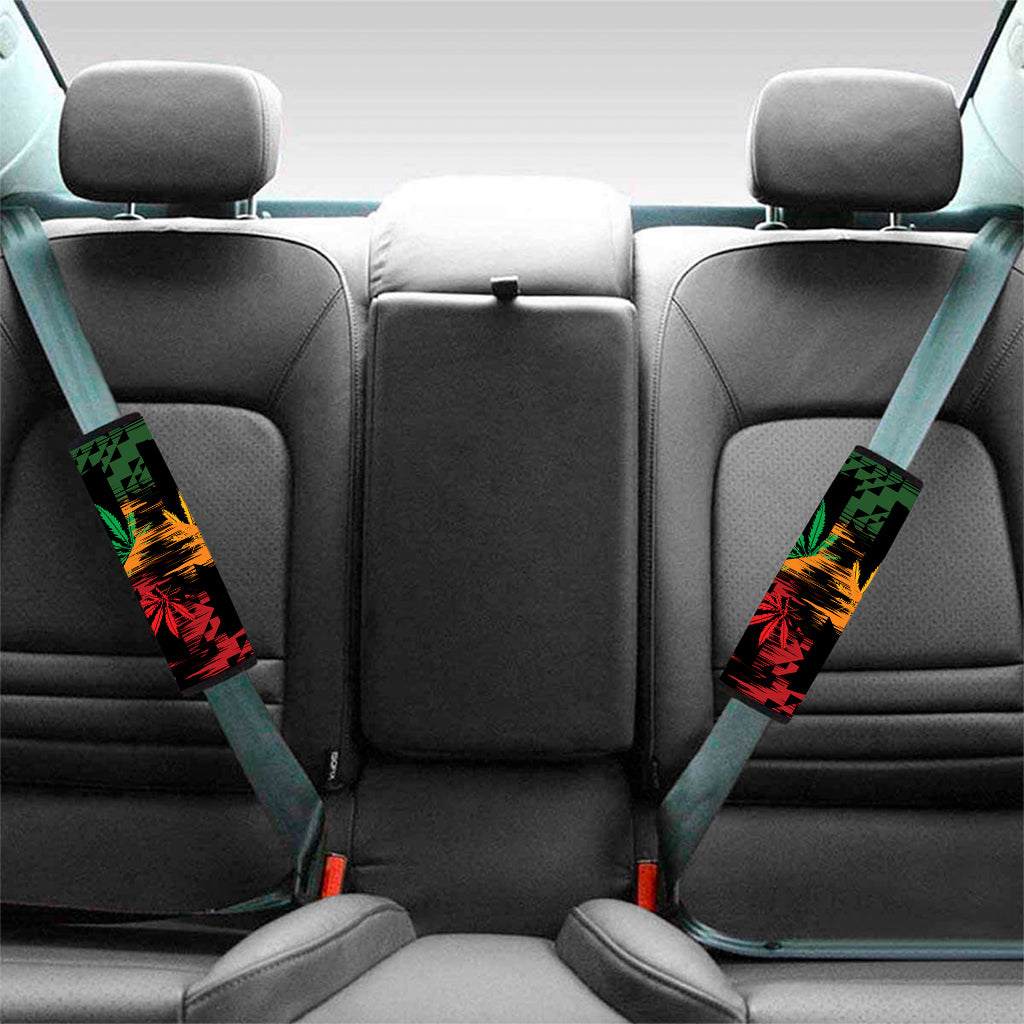 Rasta Peace Sign Print Car Seat Belt Covers