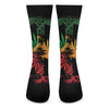 Rasta Peace Sign Print Crew Socks