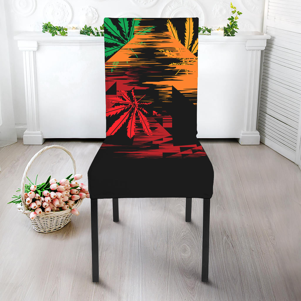 Rasta Peace Sign Print Dining Chair Slipcover