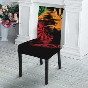 Rasta Peace Sign Print Dining Chair Slipcover