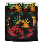 Rasta Peace Sign Print Duvet Cover Bedding Set