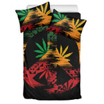 Rasta Peace Sign Print Duvet Cover Bedding Set