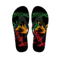 Rasta Peace Sign Print Flip Flops