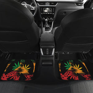 Rasta Peace Sign Print Front and Back Car Floor Mats