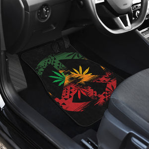 Rasta Peace Sign Print Front and Back Car Floor Mats