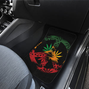 Rasta Peace Sign Print Front Car Floor Mats