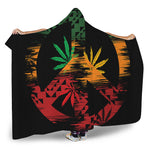 Rasta Peace Sign Print Hooded Blanket