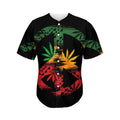 Rasta Peace Sign Print Men's Baseball Jersey