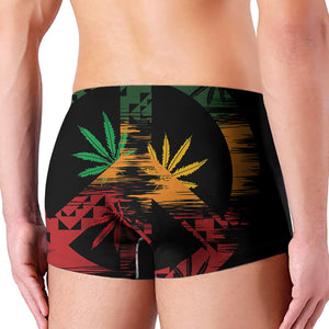 Rasta Peace Sign Print Men's Boxer Briefs