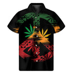 Rasta Peace Sign Print Men's Short Sleeve Shirt