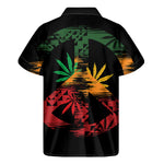 Rasta Peace Sign Print Men's Short Sleeve Shirt