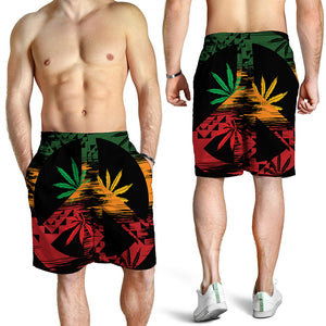 Rasta Peace Sign Print Men's Shorts