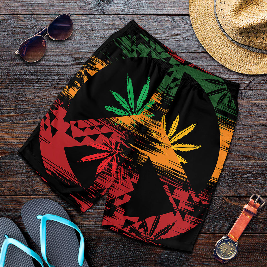 Rasta Peace Sign Print Men's Shorts