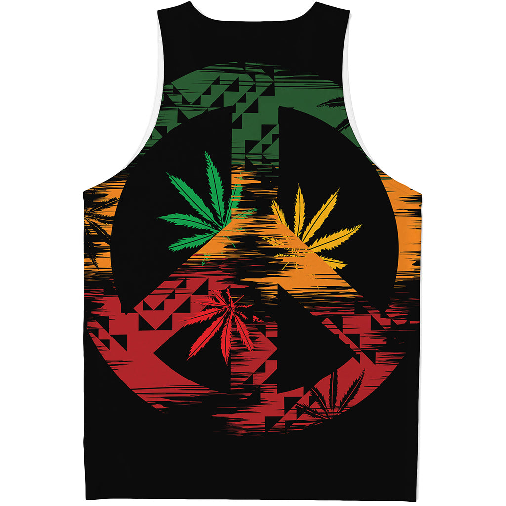 Rasta Peace Sign Print Men's Tank Top