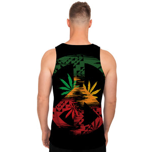 Rasta Peace Sign Print Men's Tank Top