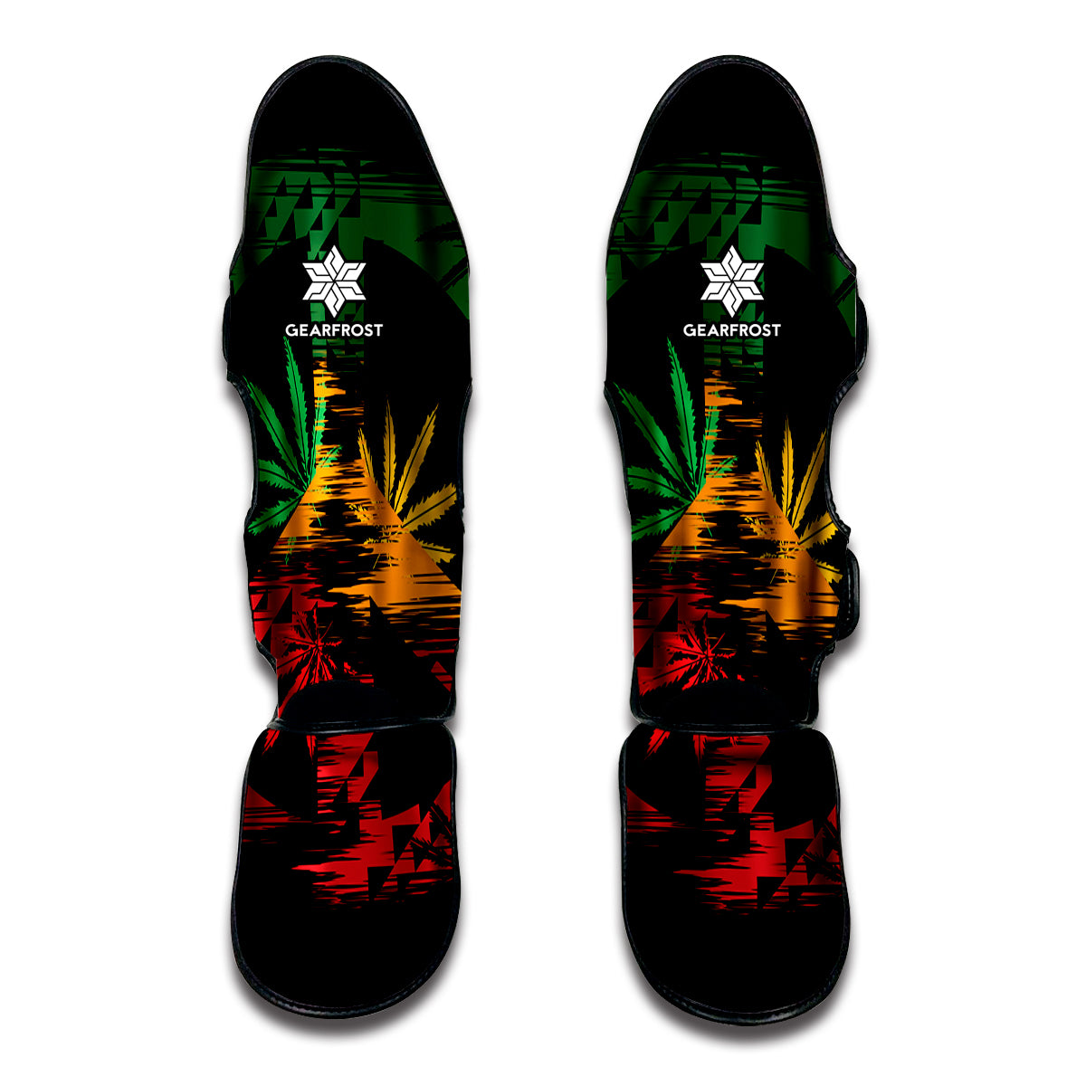 Rasta Peace Sign Print Muay Thai Shin Guard