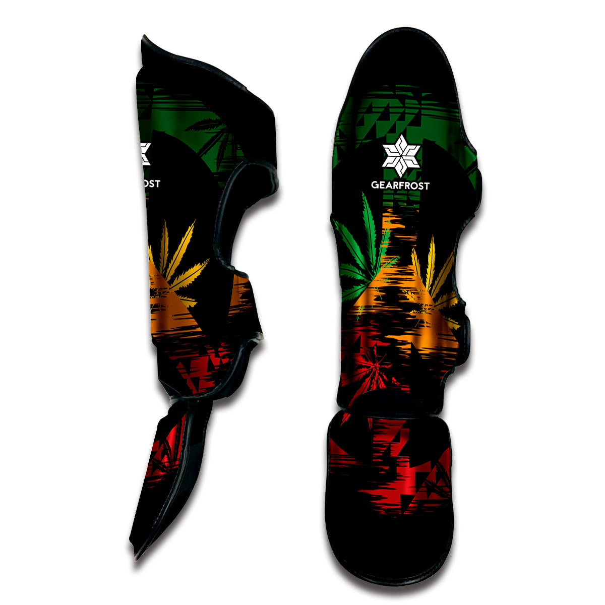 Rasta Peace Sign Print Muay Thai Shin Guard