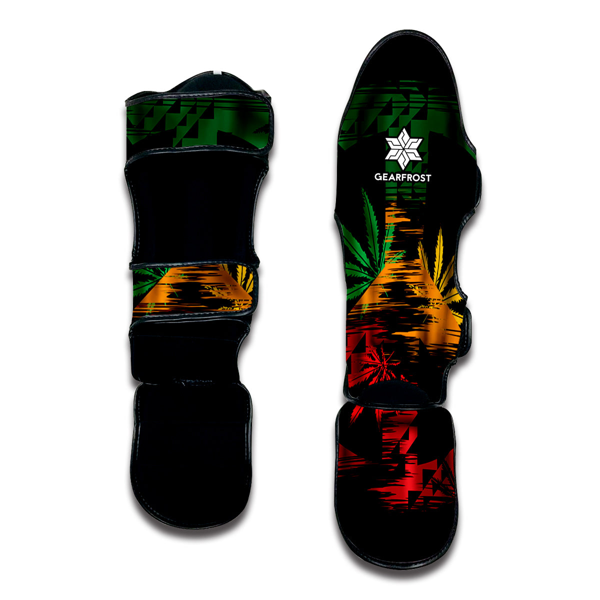 Rasta Peace Sign Print Muay Thai Shin Guard