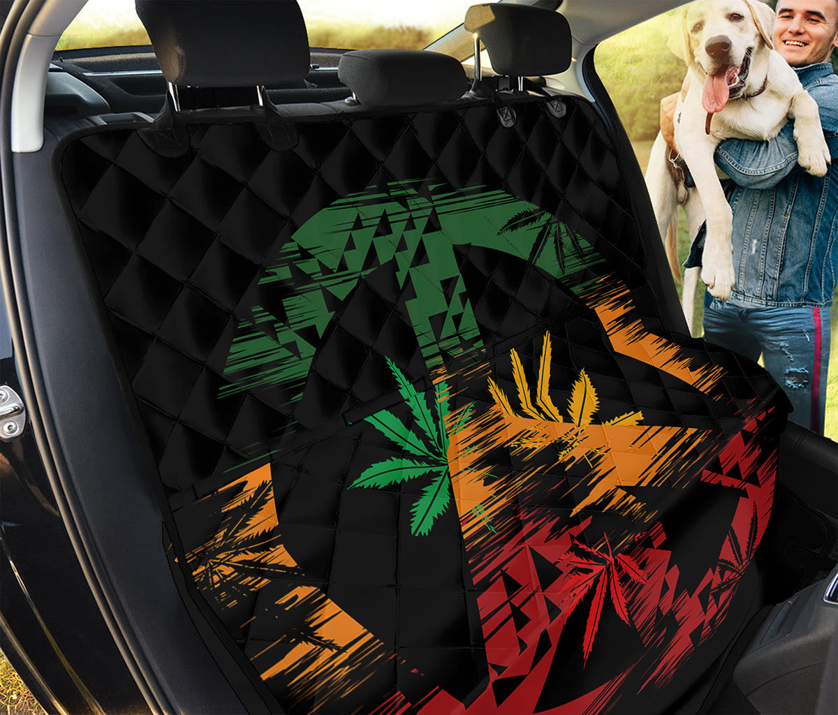 Rasta Peace Sign Print Pet Car Back Seat Cover