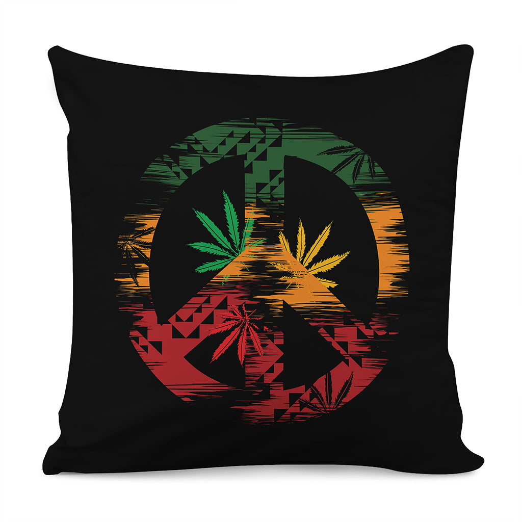 Rasta Peace Sign Print Pillow Cover