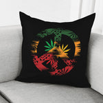 Rasta Peace Sign Print Pillow Cover