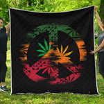 Rasta Peace Sign Print Quilt