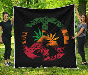 Rasta Peace Sign Print Quilt