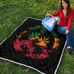 Rasta Peace Sign Print Quilt