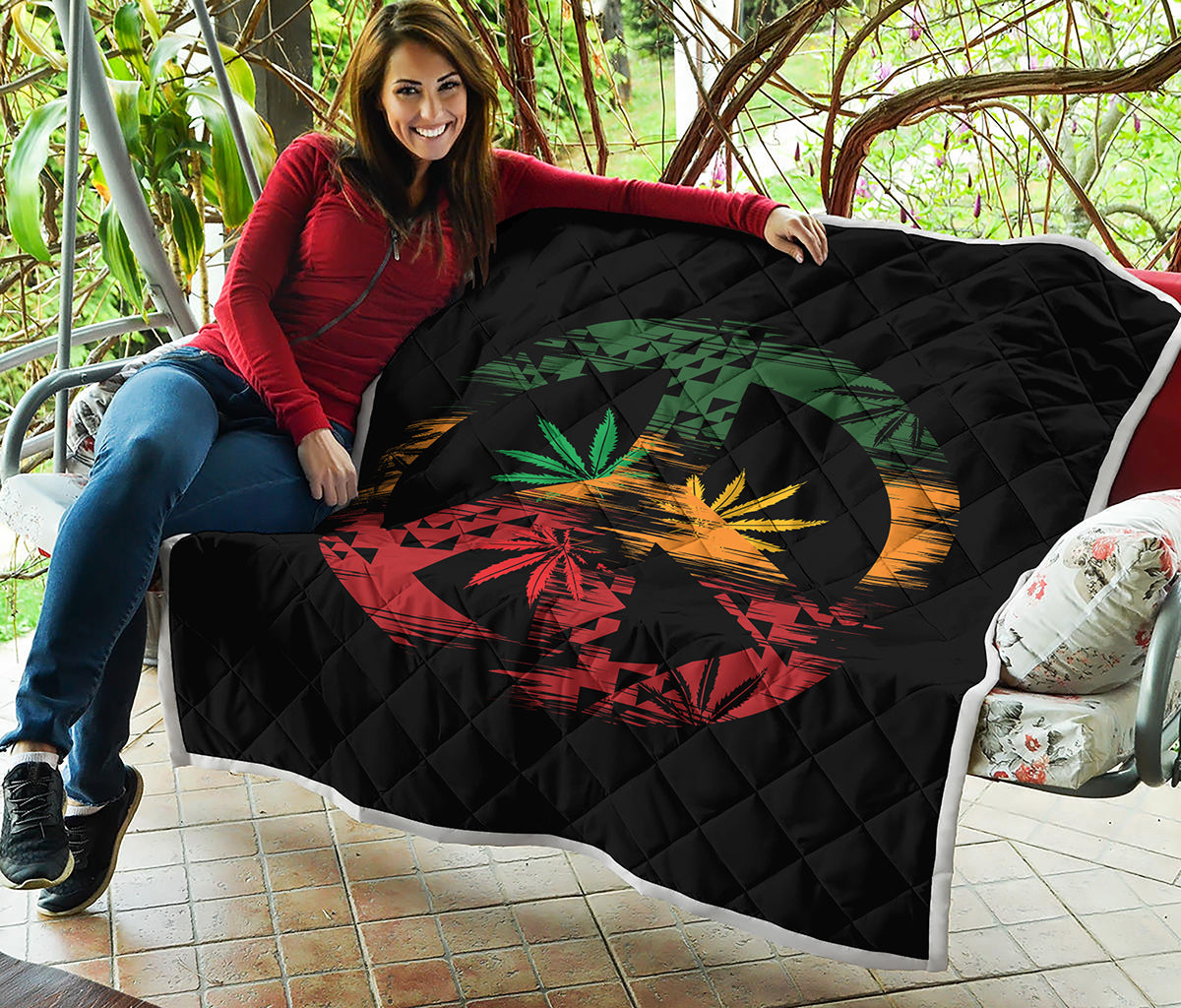 Rasta Peace Sign Print Quilt